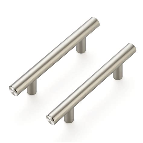 stainless steel handles on white kitchen cabinet|cylinder stainless steel cabinet handles.